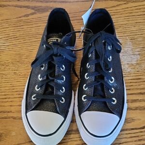 Converse Black Sparkle Lace-Up Sneakers